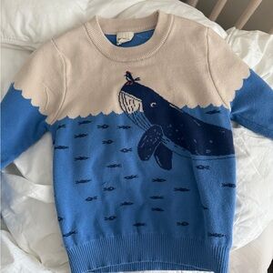 Blue and Cream Whale Sweater